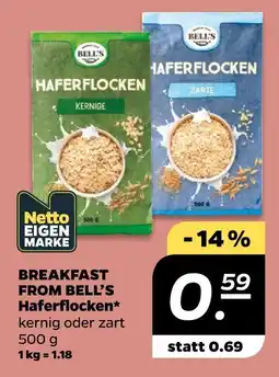 NETTO Bell's haferflocken Angebot