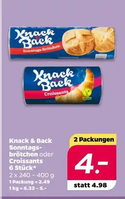NETTO Knack & back sonntags-brötchen oder croissants 6 stück Angebot