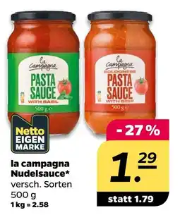 NETTO Netto eigenmarke la campagna nudelsauce Angebot