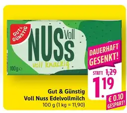 Edeka Gut & günstig voll nuss edelvollmilch Angebot