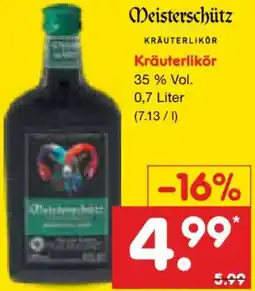 Netto Marken-Discount Meisterschütz Kräuterlikör Angebot