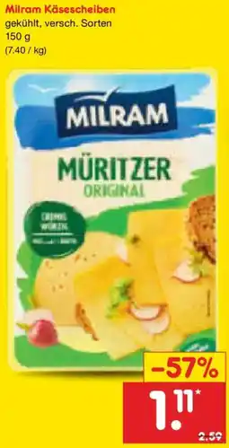 Netto Marken-Discount Milram Käsescheiben Angebot