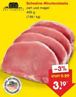 Netto Marken-Discount GUT PONHOLZ Schweine-Minutensteaks Angebot