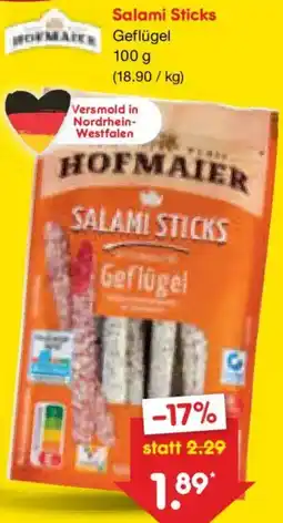 Netto Marken-Discount HOFMAIER Salami Sticks Angebot