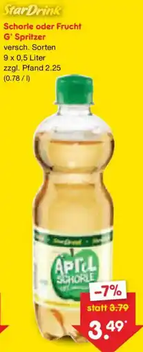 Netto Marken-Discount StarDrink Schorle oder Frucht G' Spritzer Angebot