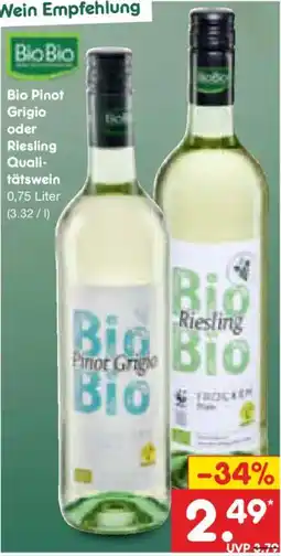 Netto Marken-Discount Bio Pinot Grigio oder Riesling Qualitätswein Angebot