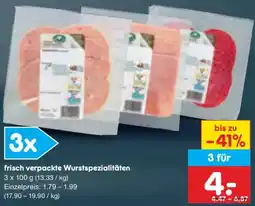 Netto Marken-Discount frisch verpackte Wurstspezialitäten Angebot