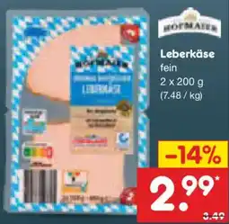 Netto Marken-Discount HOFMAIER Leberkäse Angebot