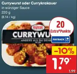Netto Marken-Discount Currywurst oder Currykrakauer Angebot