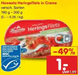 Netto Marken-Discount Hawesta Heringsfilets in Creme Angebot