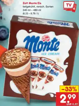 Netto Marken-Discount Zott Monte Eis Angebot