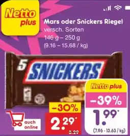Netto Marken-Discount Mars oder Snickers Riegel Angebot