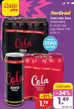 Netto Marken-Discount StarDrink Cola oder Zero Angebot