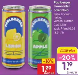 Netto Marken-Discount Paulberger Limonaden oder Cola Angebot