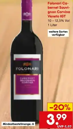 Netto Marken-Discount Folonari Cabernet Sauvignon Corvina Veneto IGT Angebot