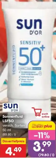 Netto Marken-Discount sun D'OR Sonnenfluid LSF50 Angebot