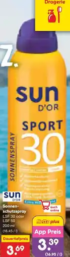 Netto Marken-Discount sun D'OR Sonnenschutzspray Angebot