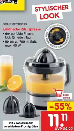 Netto Marken-Discount GOURMETmaxx Elektrische Zitruspresse Angebot