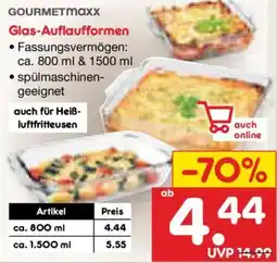 Netto Marken-Discount GOURMETMAXx Glas-Auflaufformen Angebot