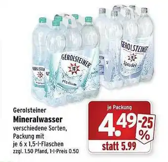 Wasgau Gerolsteiner Mineralwasser Angebot