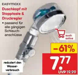 Netto Marken-Discount EASYmaxx Duschkopf mit Stopptaste & Druckregler Angebot