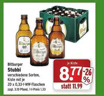 Wasgau Bitburger Stubbi Angebot