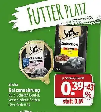 Wasgau Sheba Katzennahrung Angebot