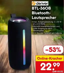 Netto Marken-Discount denver BTL-36OB Bluetooth Lautsprecher Angebot