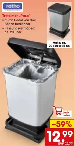 Netto Marken-Discount rotho Treteimer „Paso" Angebot