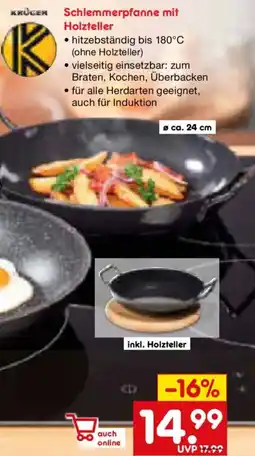 Netto Marken-Discount KRUGER Schlemmerpfanne mit Holzteller Angebot