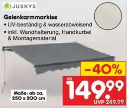 Netto Marken-Discount JUSKYS Gelenkarmmarkise Angebot