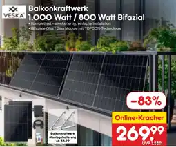 Netto Marken-Discount VESKA Balkonkraftwerk 1.000 Watt / 800 Watt Bifazial Angebot