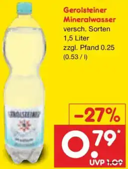 Netto Marken-Discount Gerolsteiner Mineralwasser Angebot