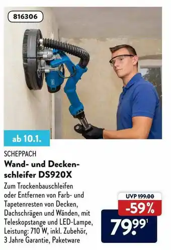 Aldi Nord Scheppach Wand- Und Deckenschleifer Ds920x Angebot