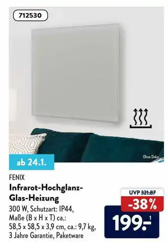 Aldi Nord Fenix Infrarot-hochglanz-glas-heizung Angebot