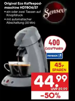 Netto Marken-Discount Original Eco Kaffeepad- maschine HD7806/37 Angebot