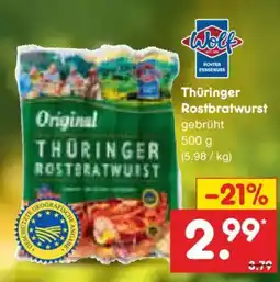 Netto Marken-Discount Wolf Thüringer Rostbratwurst Angebot