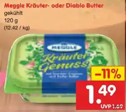 Netto Marken-Discount Meggle Kräuter- oder Diablo Butter Angebot