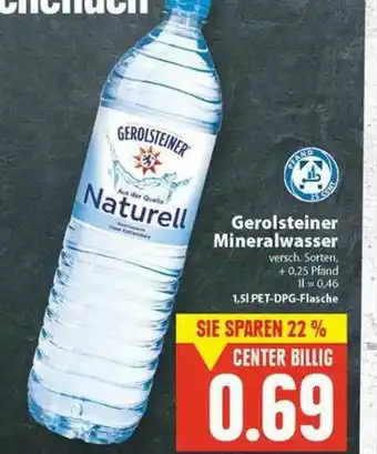 E-Center Gerolsteiner Mineralwasser Angebot