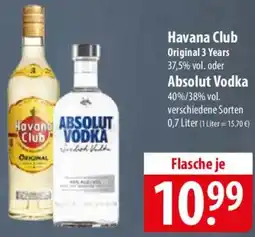 Famila Nord Ost Havana Club Original 3 Years oder Absolut Vodka Angebot