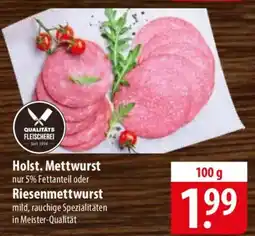 Famila Nord Ost Holst. Mettwurst nur oder Riesenmettwurst Angebot