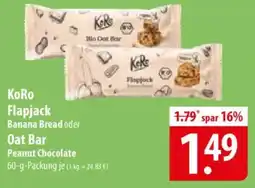 Famila Nord Ost KoRo Flapjack Banana Bread oder Oat Bar Peanut Chocolate Angebot