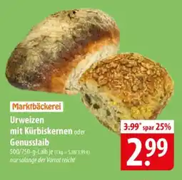 Famila Nord Ost Marktbäckerei Urweizen mit Kürbiskernen oder Genusslaib Angebot