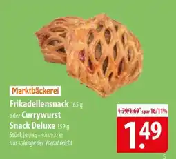 Famila Nord Ost Marktbäckerei Frikadellensnack oder Currywurst Snack Deluxe Angebot