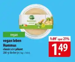 Famila Nord Ost vegan vegan leben Hummus classic oder pikant Angebot