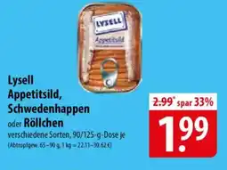 Famila Nord Ost Lysell Appetitsild, Schwedenhappen oder Röllchen Angebot