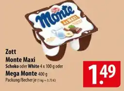 Famila Nord Ost Zott Monte Maxi Schoko oder White oder Mega Monte Angebot