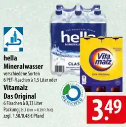 Famila Nord Ost hella Mineralwasser oder Vitamalz Das Original Angebot