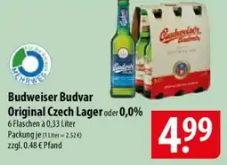 Famila Nord Ost Budweiser Budvar Original Czech Lager oder 0,0% Angebot