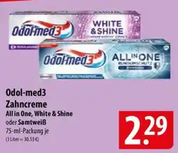 Famila Nord Ost Odol-med3 Zahncreme All in One, White & Shine oder Samtweiẞ Angebot